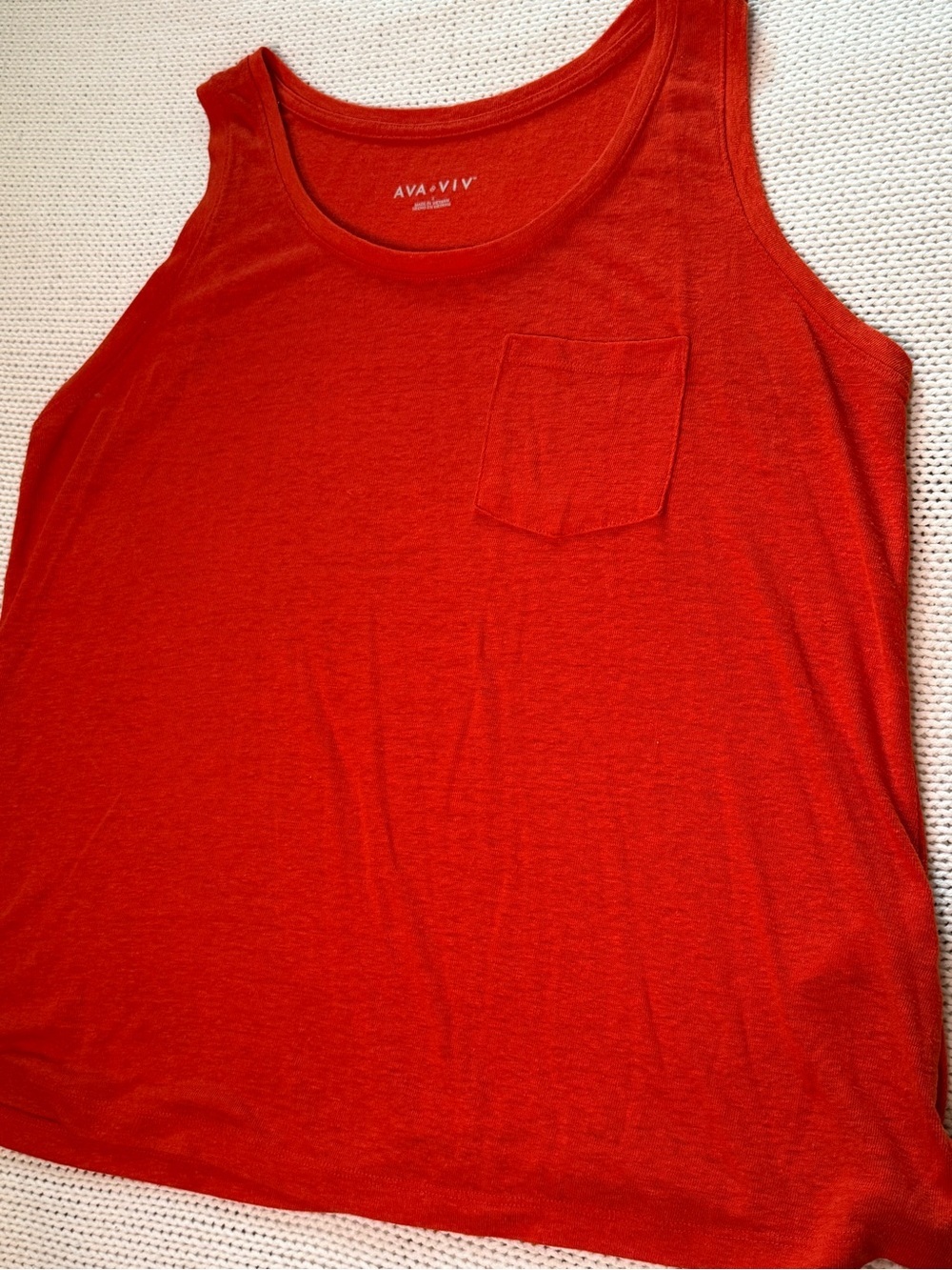 Ava & Viv Red Scoop Neck Tank